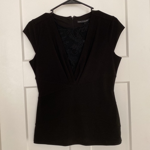 WHBM Lace Inset Top - Picture 2 of 6